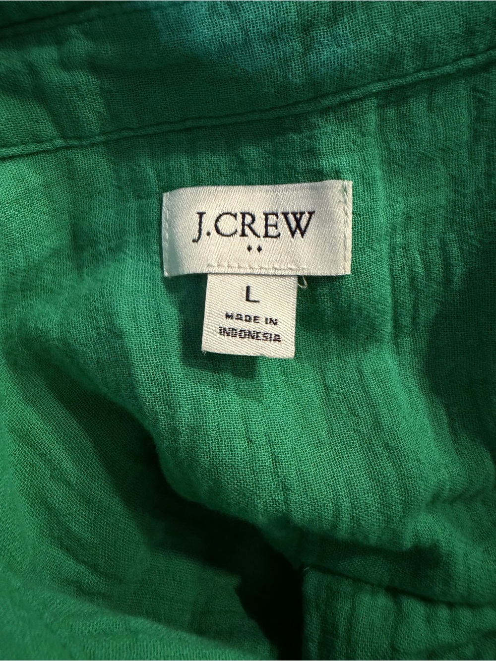 J. Crew Vibrant Green Button-Front Textured Shirt - Picture 6 of 6